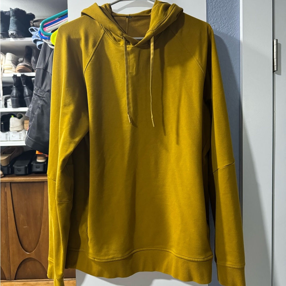 Lululemon golden mustard colored city sweat hoodie, size large